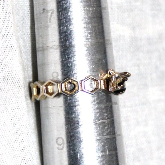 Sterling Silver Gold Tone Bee Ring - Picture 7 of 7
